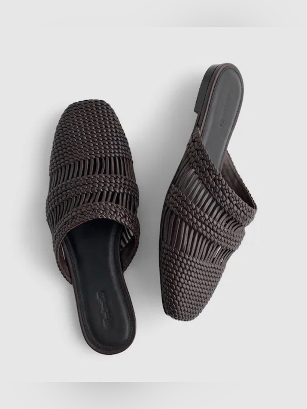 NEW Madewell The Mylie Glove Mule coffee bean woven leather Size 7 NZ137 $168